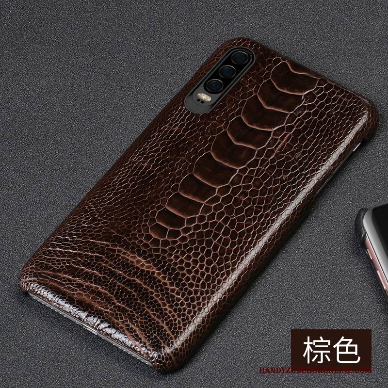 Hülle Huawei P30 Leder Handyhüllen Persönlichkeit, Case Huawei P30 Lederhülle Anti-sturz High-end