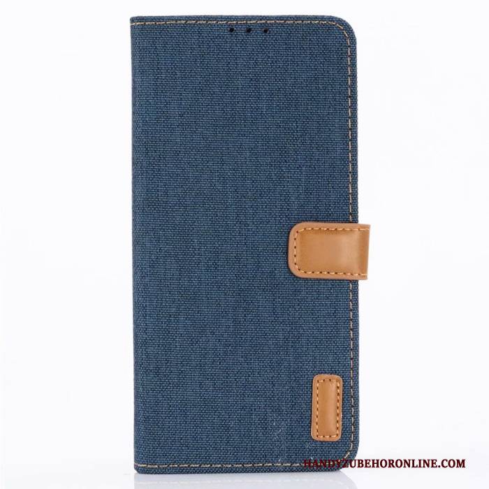 Hülle Huawei P30 Leder Muster Blau, Case Huawei P30 Folio Schnalle Denim