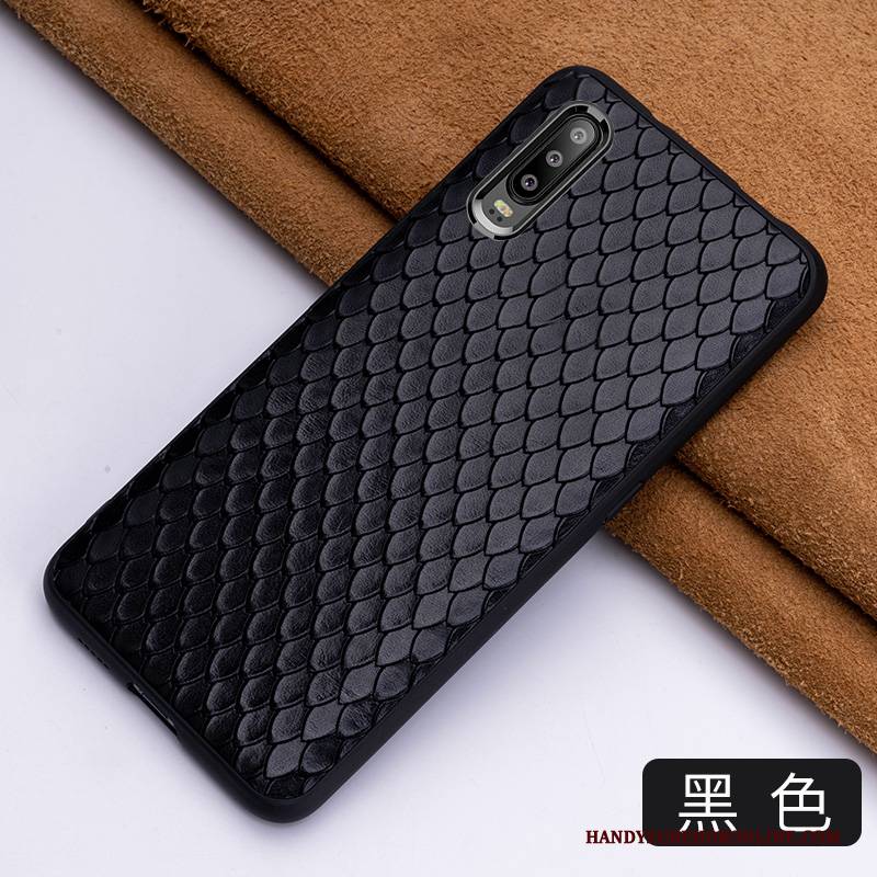 Hülle Huawei P30 Leder Qualität High-end, Case Huawei P30 Taschen Elegant Blau