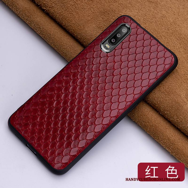 Hülle Huawei P30 Leder Qualität High-end, Case Huawei P30 Taschen Elegant Blau