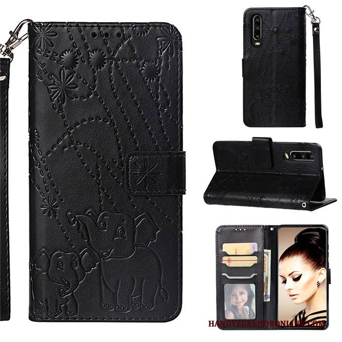 Hülle Huawei P30 Lederhülle Handyhüllen Anti-sturz, Case Huawei P30 Folio Lila