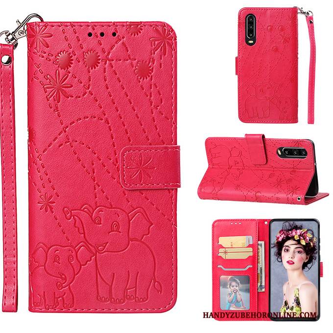 Hülle Huawei P30 Lederhülle Handyhüllen Anti-sturz, Case Huawei P30 Folio Lila