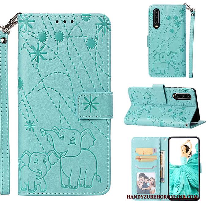 Hülle Huawei P30 Lederhülle Handyhüllen Anti-sturz, Case Huawei P30 Folio Lila