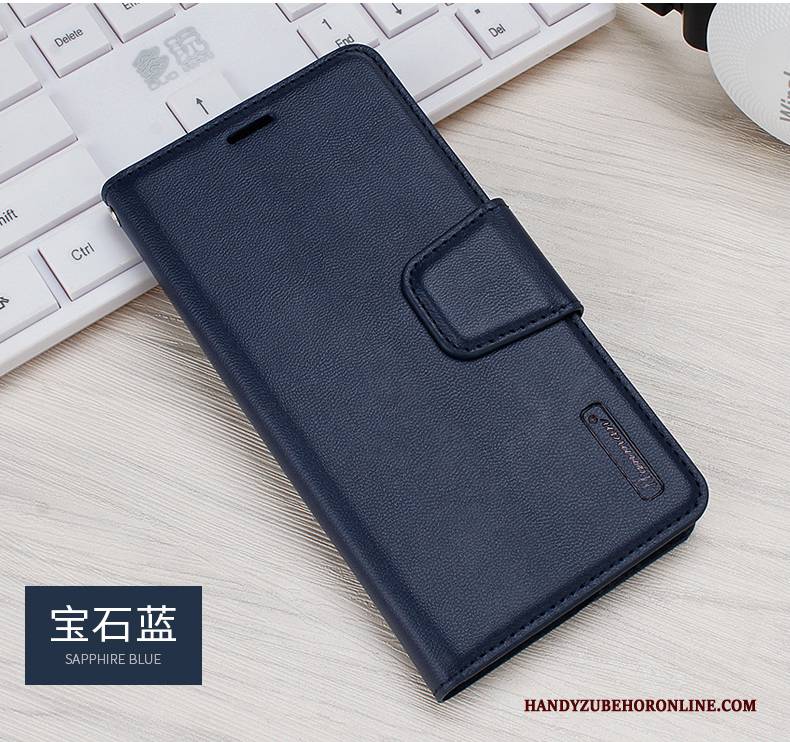 Hülle Huawei P30 Lederhülle Mini Karte, Case Huawei P30 Folio Gold Magnetschließe