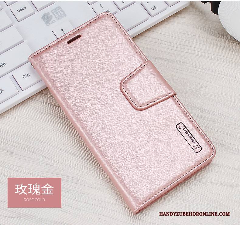 Hülle Huawei P30 Lederhülle Mini Karte, Case Huawei P30 Folio Gold Magnetschließe