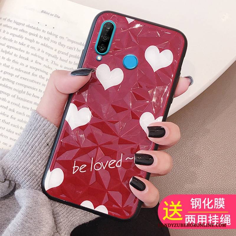 Hülle Huawei P30 Lite Handyhüllen Rot, Case Huawei P30 Lite Trend Membran