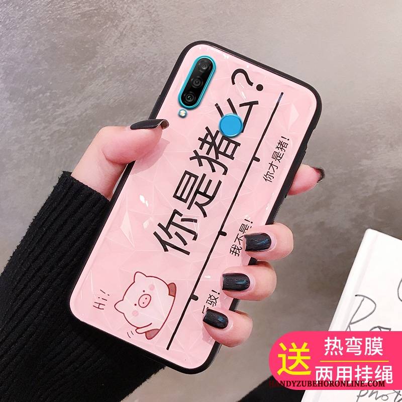 Hülle Huawei P30 Lite Handyhüllen Rot, Case Huawei P30 Lite Trend Membran