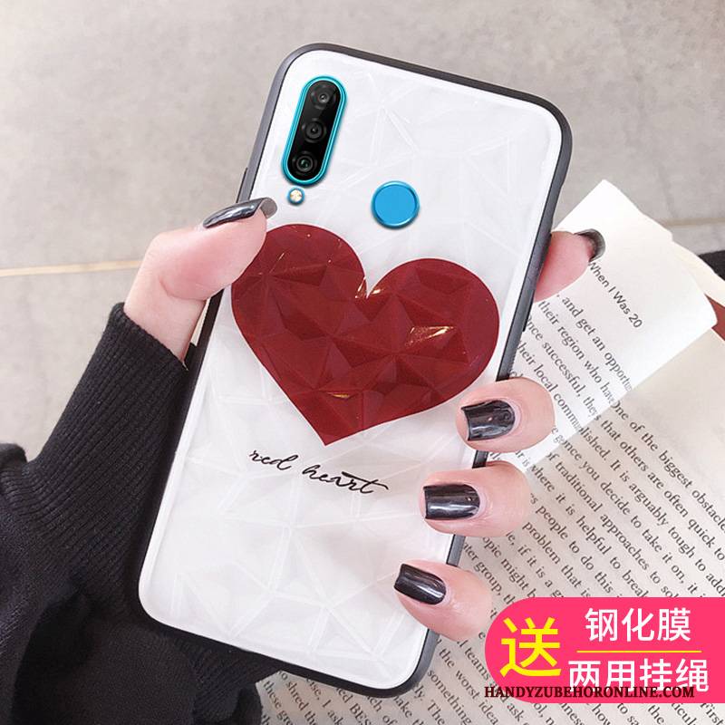 Hülle Huawei P30 Lite Handyhüllen Rot, Case Huawei P30 Lite Trend Membran