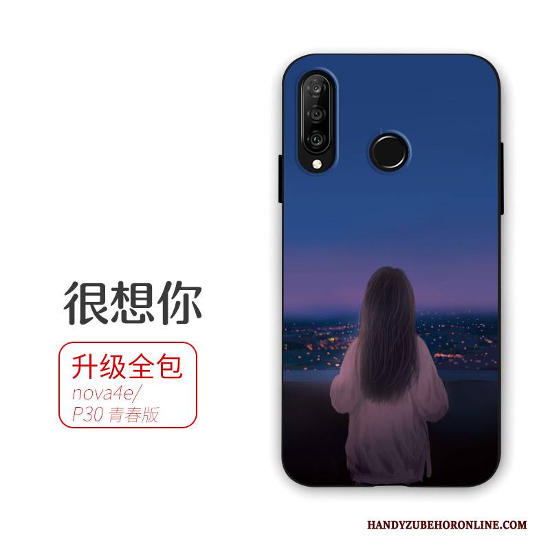 Hülle Huawei P30 Lite Kreativ Handyhüllen Persönlichkeit, Case Huawei P30 Lite Weiche Gelb Liebhaber