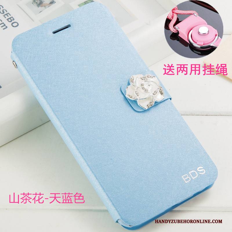 Hülle Huawei P30 Lite Lederhülle Handyhüllen Blumen, Case Huawei P30 Lite Weiche Blau