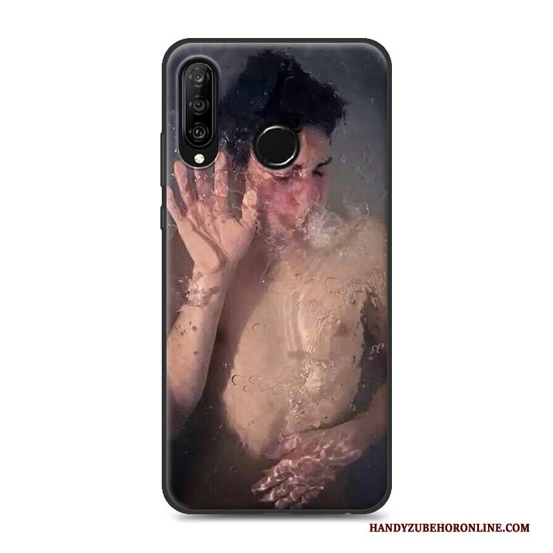 Hülle Huawei P30 Lite Schutz Anti-sturz Persönlichkeit, Case Huawei P30 Lite Weiche Handyhüllen Grau