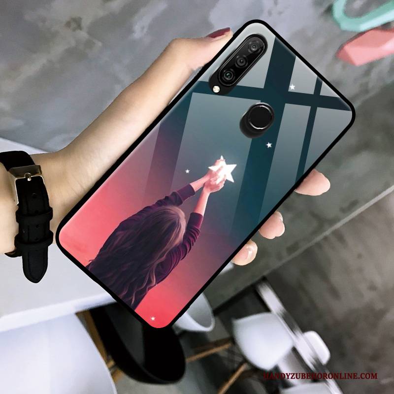 Hülle Huawei P30 Lite Schutz Glas Blau, Case Huawei P30 Lite Mode Farbverlauf Handyhüllen