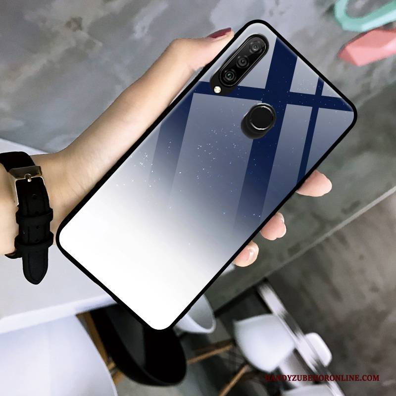 Hülle Huawei P30 Lite Schutz Glas Blau, Case Huawei P30 Lite Mode Farbverlauf Handyhüllen