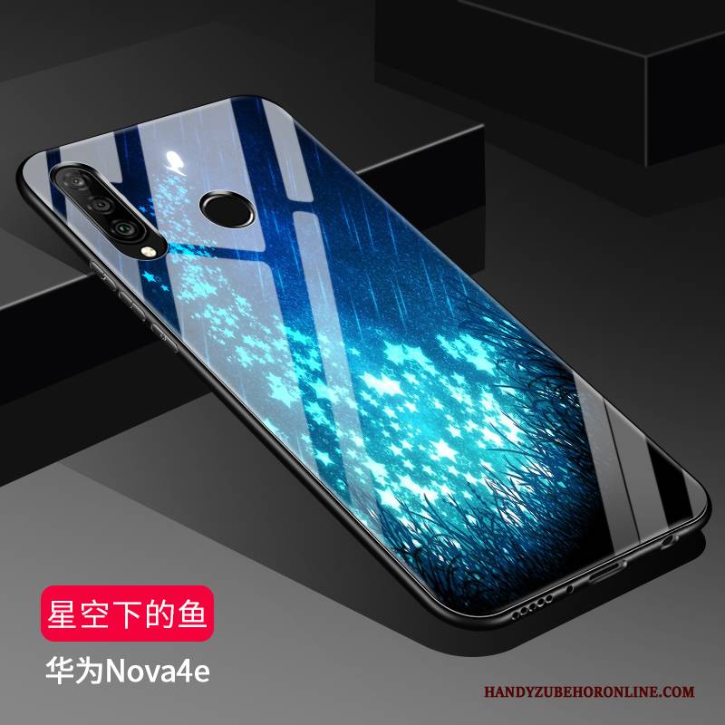 Hülle Huawei P30 Lite Schutz Handyhüllen Schwarz, Case Huawei P30 Lite Taschen Glas