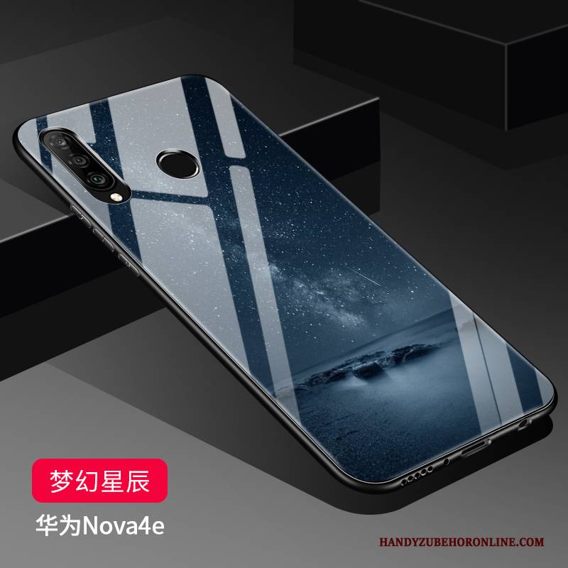 Hülle Huawei P30 Lite Schutz Handyhüllen Schwarz, Case Huawei P30 Lite Taschen Glas