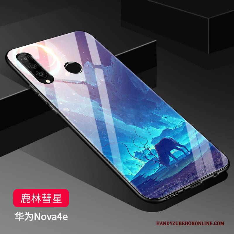 Hülle Huawei P30 Lite Schutz Handyhüllen Schwarz, Case Huawei P30 Lite Taschen Glas