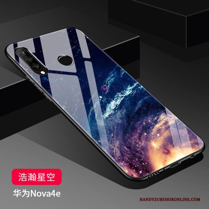 Hülle Huawei P30 Lite Schutz Handyhüllen Schwarz, Case Huawei P30 Lite Taschen Glas