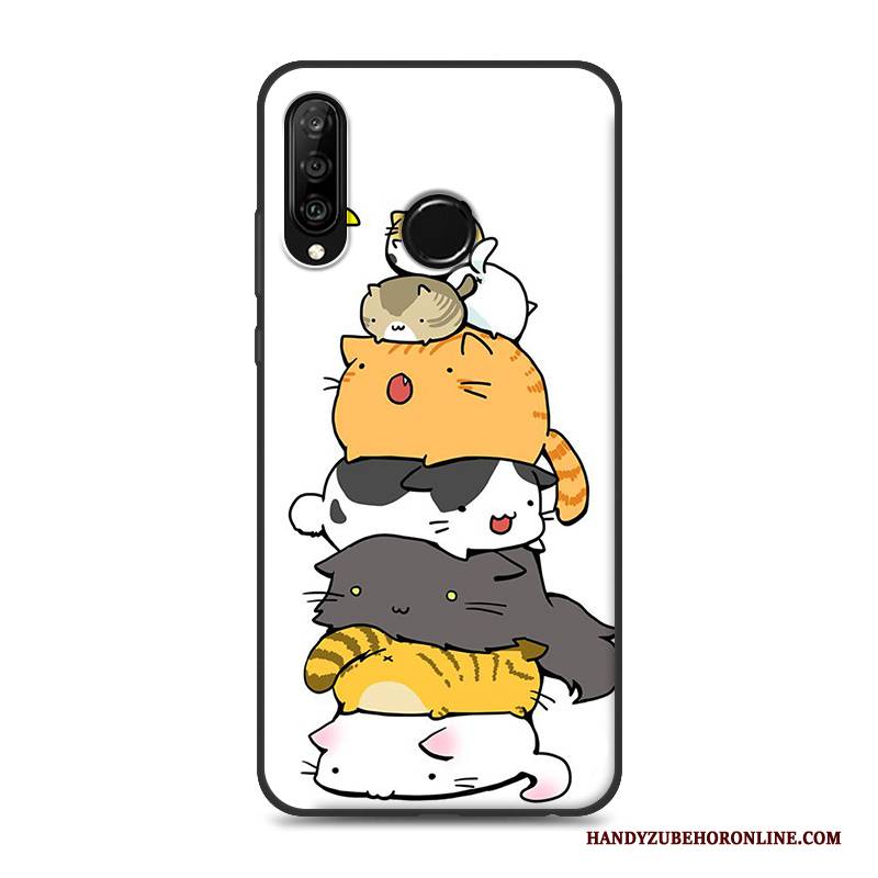 Hülle Huawei P30 Lite Schutz Persönlichkeit Katzen, Case Huawei P30 Lite Kreativ Reichtum Handyhüllen