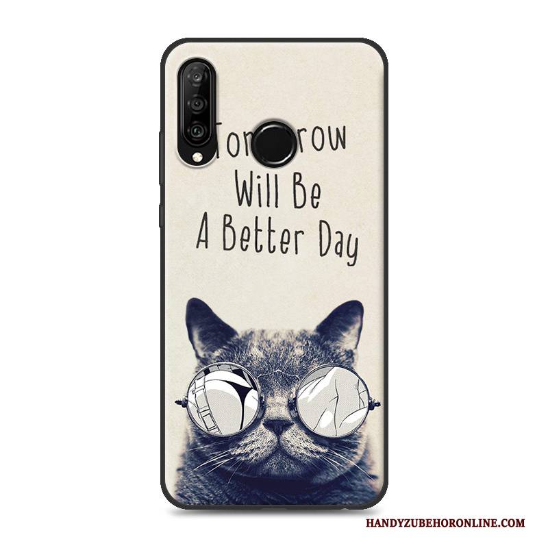 Hülle Huawei P30 Lite Schutz Persönlichkeit Katzen, Case Huawei P30 Lite Kreativ Reichtum Handyhüllen