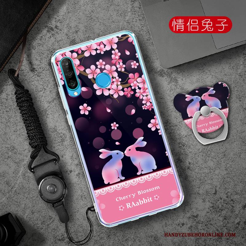 Hülle Huawei P30 Lite Taschen Persönlichkeit Trend, Case Huawei P30 Lite Kreativ Rosa Handyhüllen