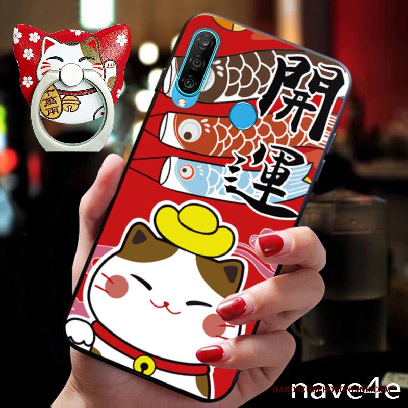 Hülle Huawei P30 Lite Taschen Schlank Neu, Case Huawei P30 Lite Karikatur Nubuck Handyhüllen