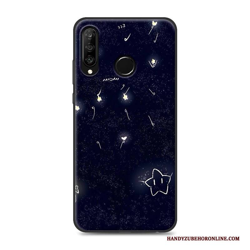 Hülle Huawei P30 Lite Weiche Anti-sturz Schwarz, Case Huawei P30 Lite Taschen Handyhüllen Persönlichkeit