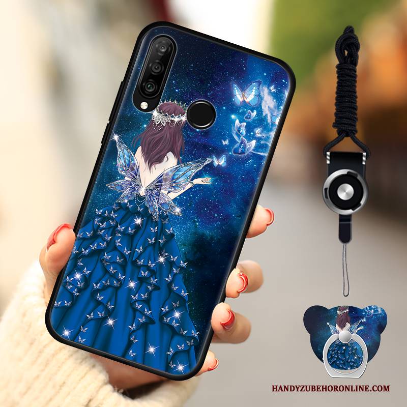 Hülle Huawei P30 Lite Weiche Anti-sturz Trend, Case Huawei P30 Lite Mode Handyhüllen Blau