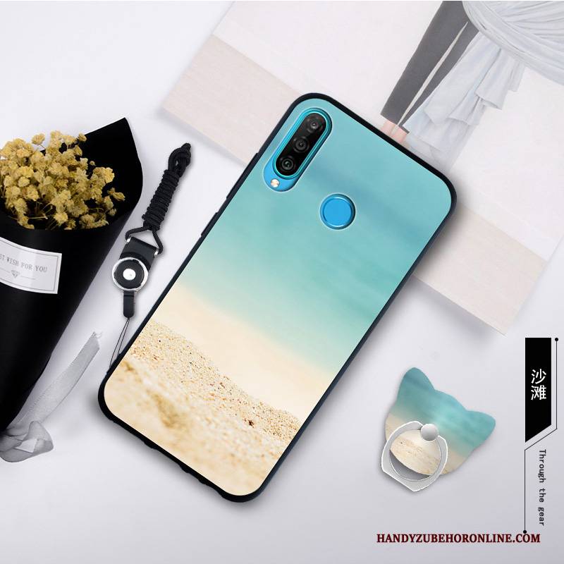 Hülle Huawei P30 Lite Weiche Grau Trend, Case Huawei P30 Lite Kreativ Handyhüllen Anti-sturz