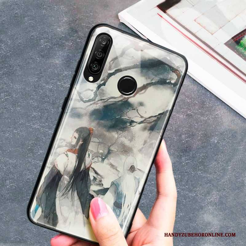 Hülle Huawei P30 Lite Weiche Handyhüllen Wind, Case Huawei P30 Lite Kreativ Persönlichkeit Grün