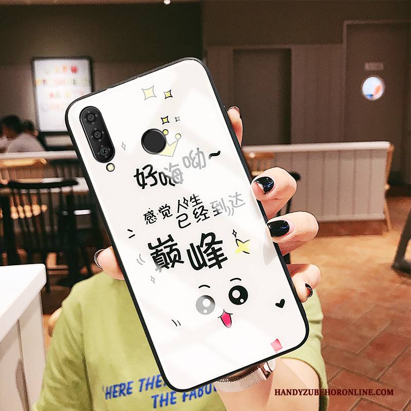 Hülle Huawei P30 Lite Weiche Spiegel Netto Rot, Case Huawei P30 Lite Karikatur Weiß Anti-sturz