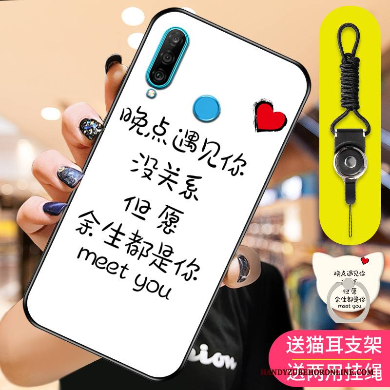 Hülle Huawei P30 Lite Weiche Trend Persönlichkeit, Case Huawei P30 Lite Kreativ Schwarz Handyhüllen