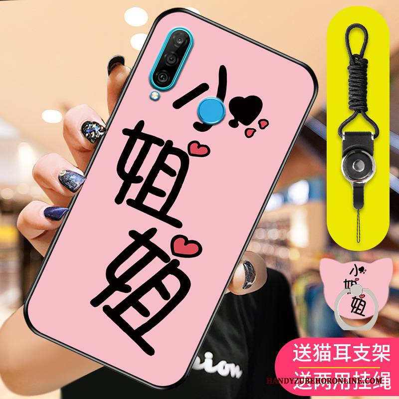 Hülle Huawei P30 Lite Weiche Trend Persönlichkeit, Case Huawei P30 Lite Kreativ Schwarz Handyhüllen