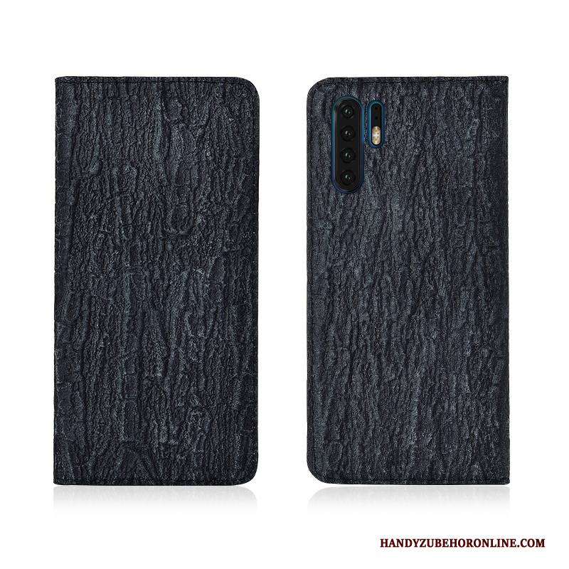 Hülle Huawei P30 Pro Folio Bäume Blau, Case Huawei P30 Pro Weiche Anti-sturz Handyhüllen