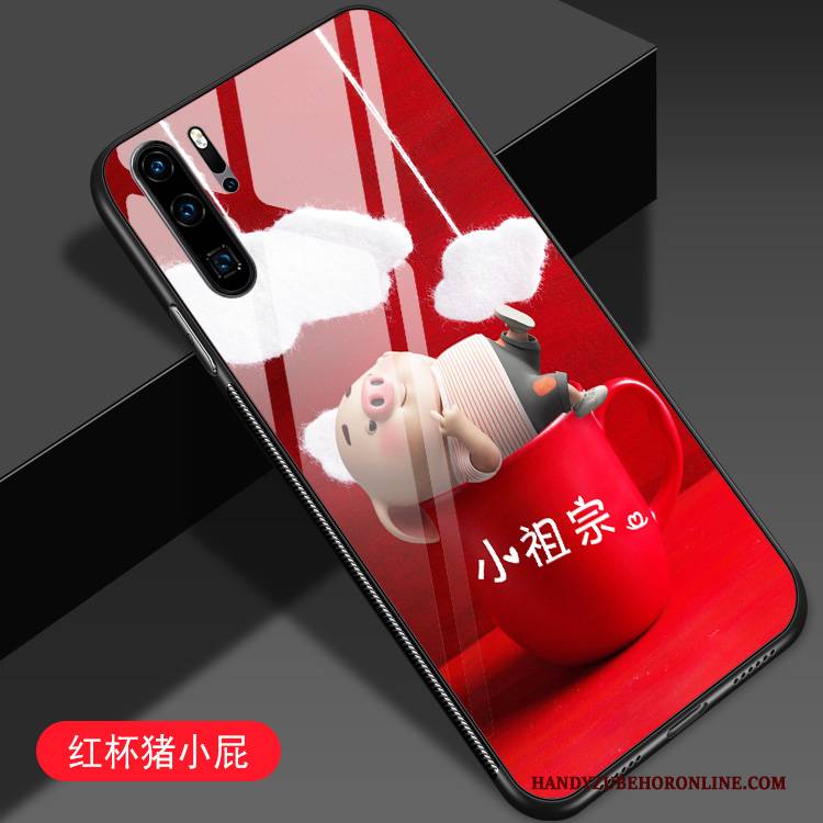 Hülle Huawei P30 Pro Kreativ Trend Lila, Case Huawei P30 Pro Karikatur Netto Rot Anti-sturz