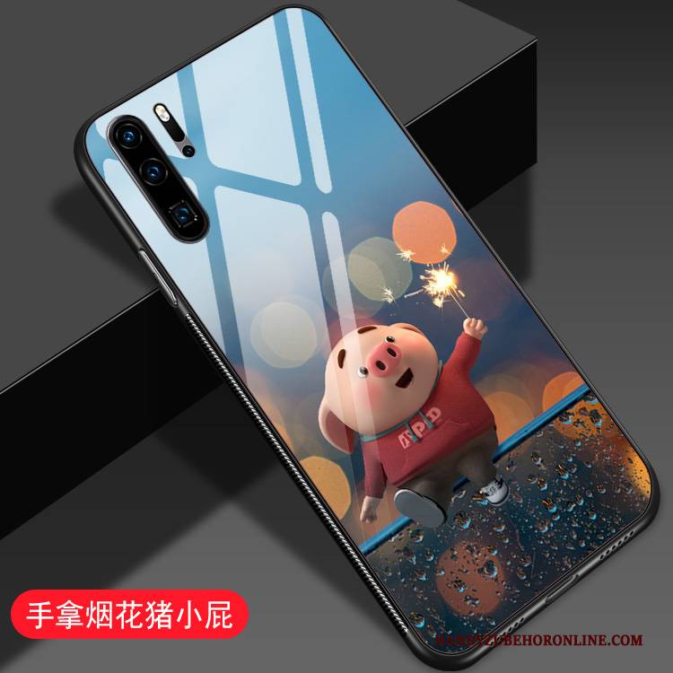 Hülle Huawei P30 Pro Kreativ Trend Lila, Case Huawei P30 Pro Karikatur Netto Rot Anti-sturz