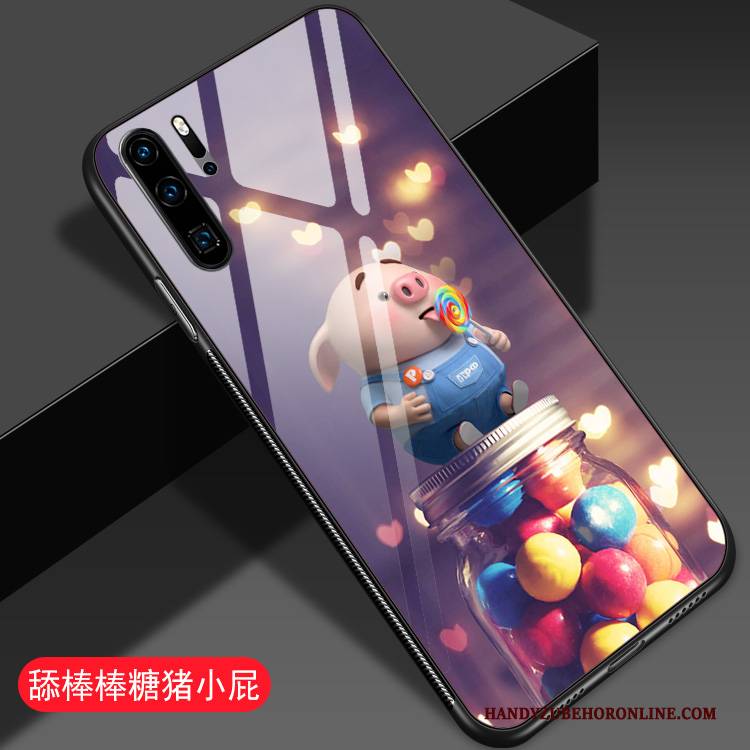 Hülle Huawei P30 Pro Kreativ Trend Lila, Case Huawei P30 Pro Karikatur Netto Rot Anti-sturz