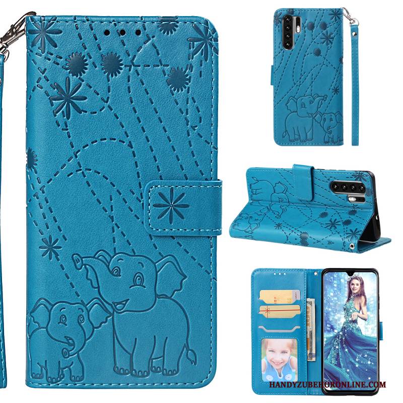 Hülle Huawei P30 Pro Lederhülle Hängende Verzierungen Anti-sturz, Case Huawei P30 Pro Folio Grau