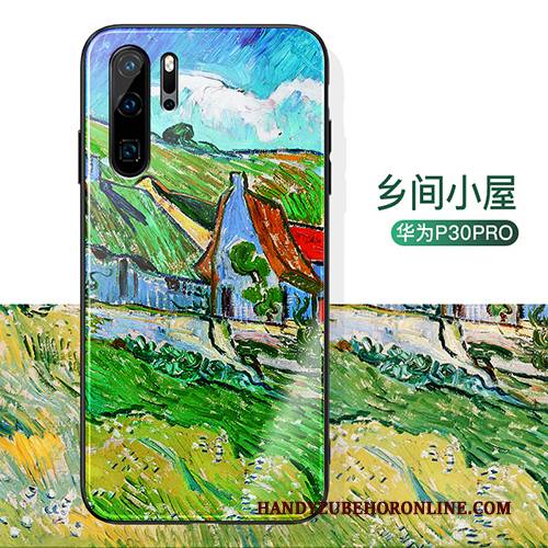 Hülle Huawei P30 Pro Schutz High-end Netto Rot, Case Huawei P30 Pro Taschen Liebhaber Glas