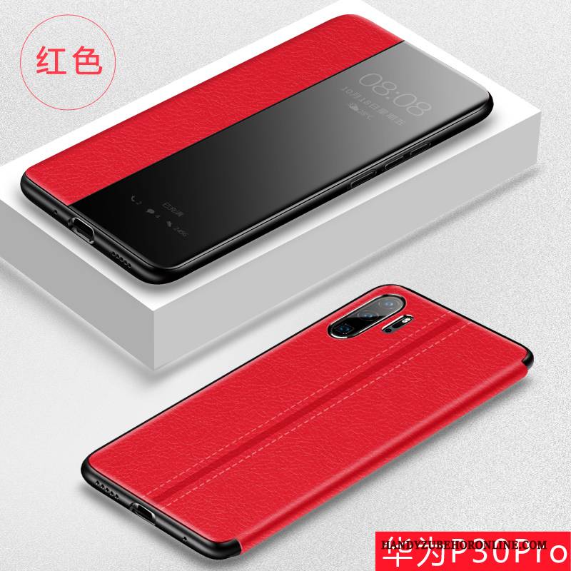 Hülle Huawei P30 Pro Schutz Membran Handyhüllen, Case Huawei P30 Pro Lederhülle Anti-sturz Temperieren