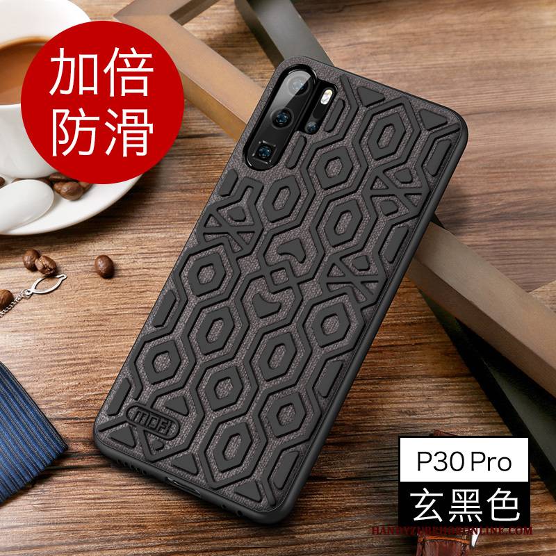 Hülle Huawei P30 Pro Silikon Handyhüllen High-end, Case Huawei P30 Pro Taschen Nubuck Rutschfest