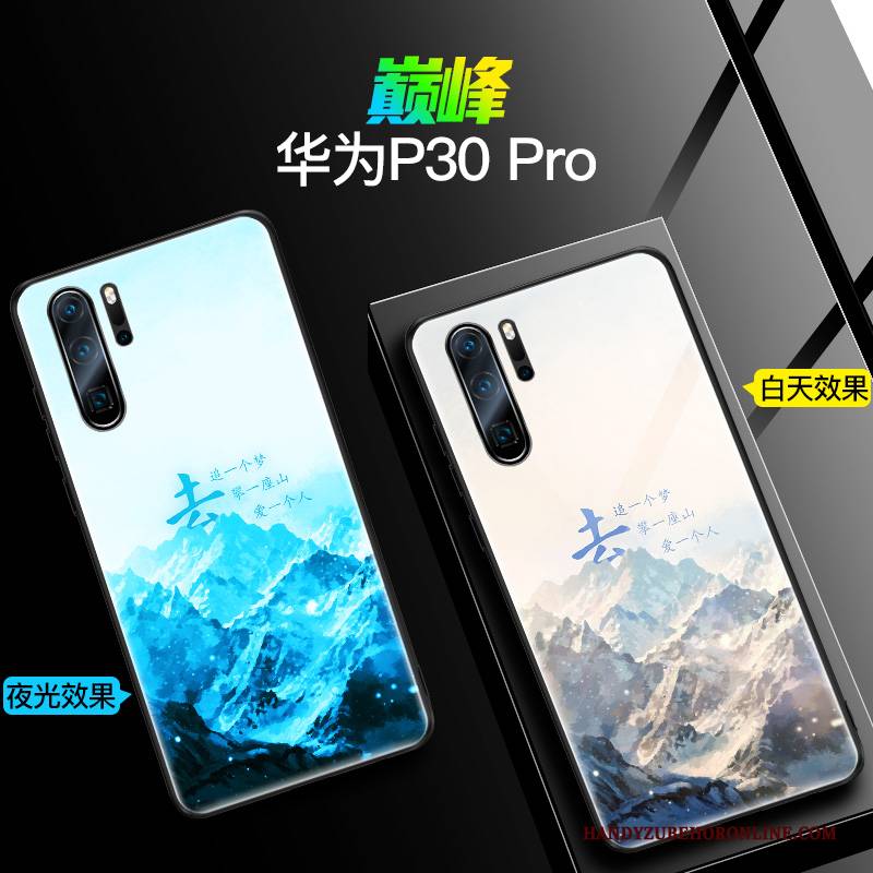 Hülle Huawei P30 Pro Silikon Netto Rot Blau, Case Huawei P30 Pro Schutz Handyhüllen Trendmarke