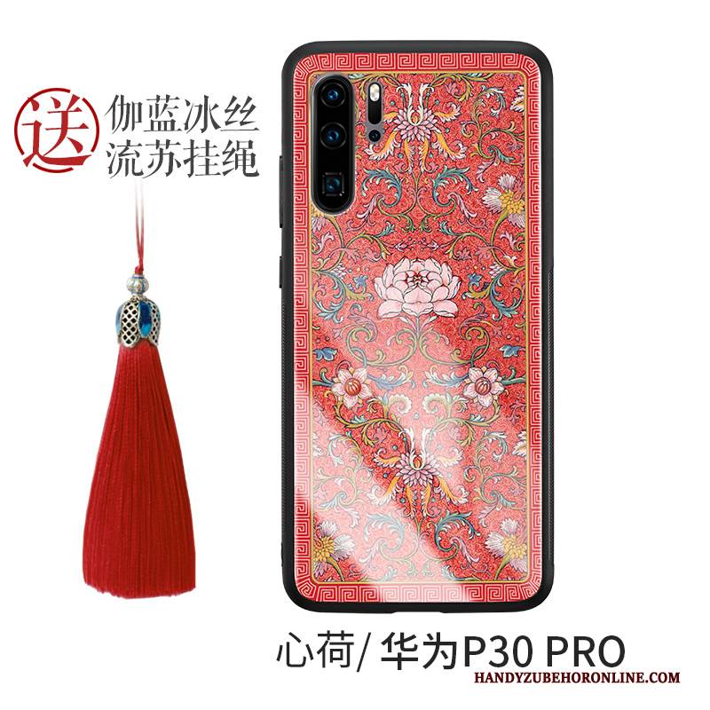 Hülle Huawei P30 Pro Taschen Glas Grün, Case Huawei P30 Pro Kreativ Anti-sturz Trend