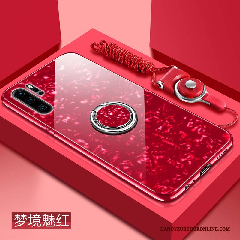 Hülle Huawei P30 Pro Taschen Trend Netto Rot, Case Huawei P30 Pro Weiche Handyhüllen Anti-sturz