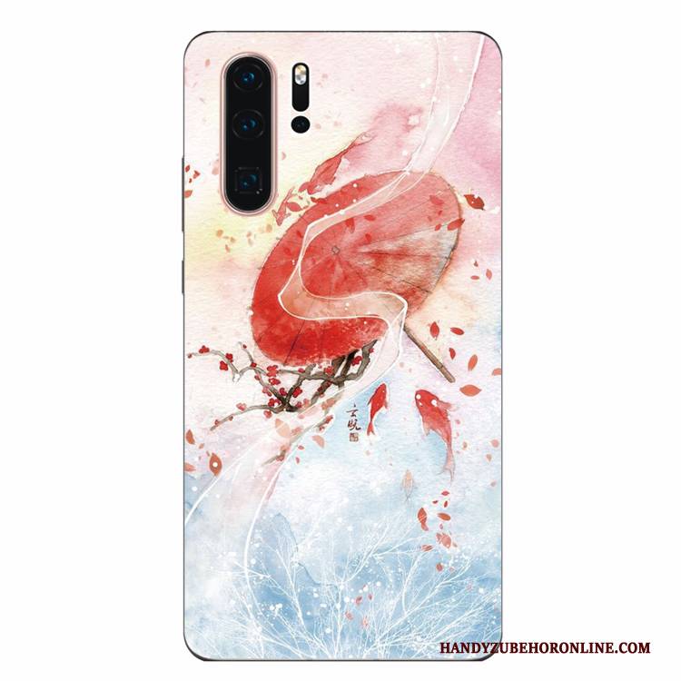 Hülle Huawei P30 Pro Weiche Persönlichkeit Wind, Case Huawei P30 Pro Silikon Grün Kunst