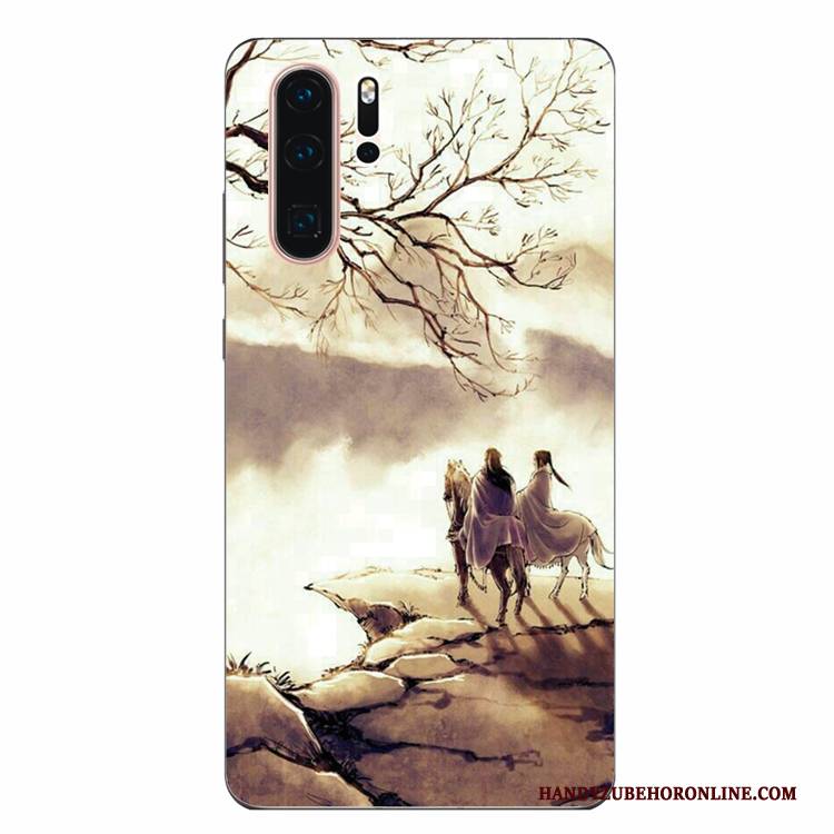 Hülle Huawei P30 Pro Weiche Persönlichkeit Wind, Case Huawei P30 Pro Silikon Grün Kunst