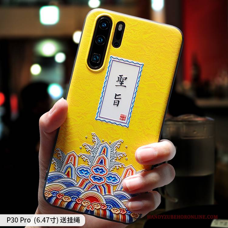 Hülle Huawei P30 Pro Weiche Trend Hängende Verzierungen, Case Huawei P30 Pro Taschen Gelb Schlank