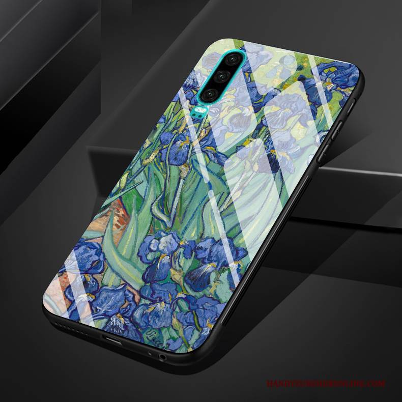 Hülle Huawei P30 Retro Mini Wind, Case Huawei P30 Schutz Sonnenblume Ölgemälde