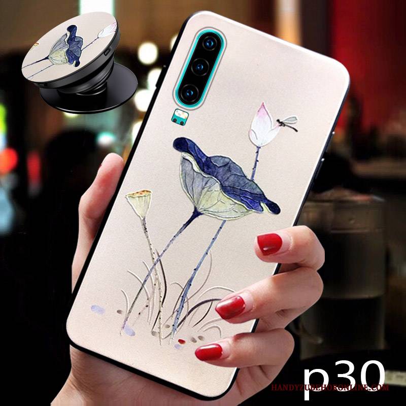 Hülle Huawei P30 Schutz Anti-sturz Persönlichkeit, Case Huawei P30 Taschen Neu Blau