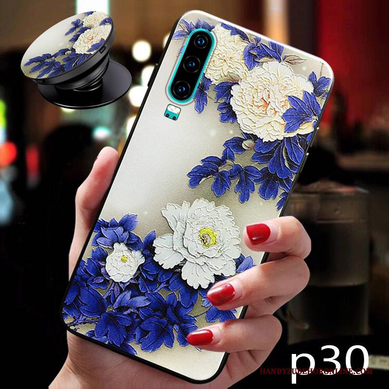 Hülle Huawei P30 Schutz Anti-sturz Persönlichkeit, Case Huawei P30 Taschen Neu Blau