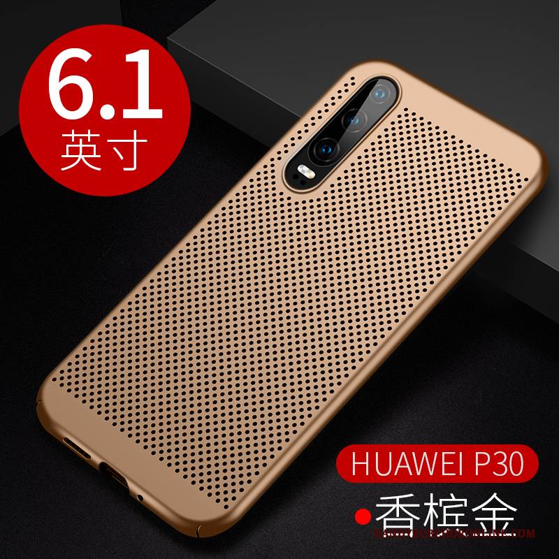 Hülle Huawei P30 Schutz Gold Handyhüllen, Case Huawei P30 Atmungsaktiv Schlank